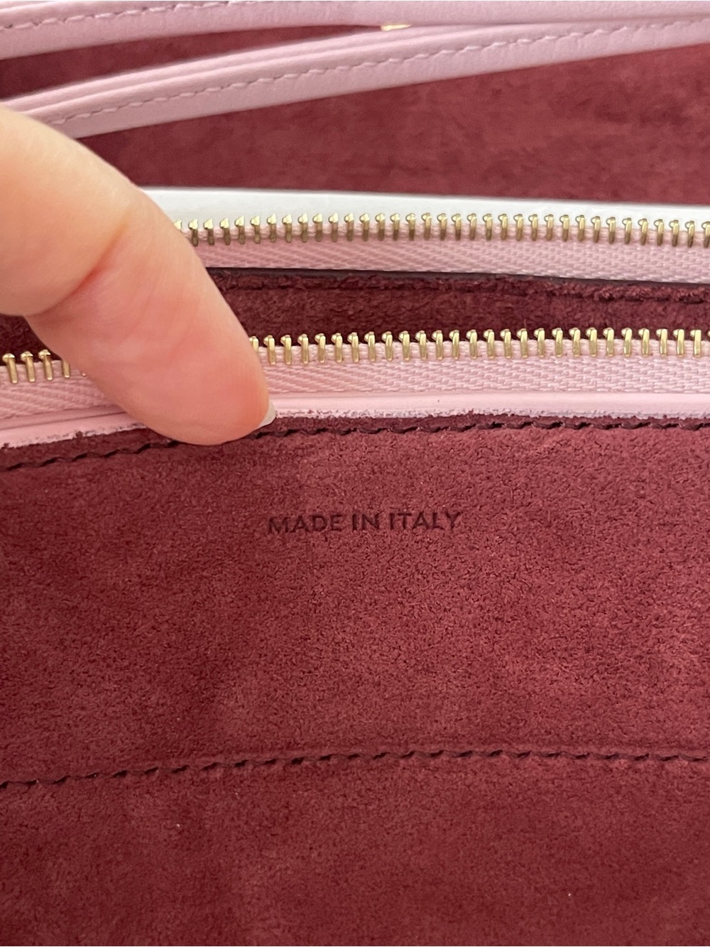 Celine New Trio Blush Pink Leather Crossbody Bag with Gold Logo - Picture 9 of 9